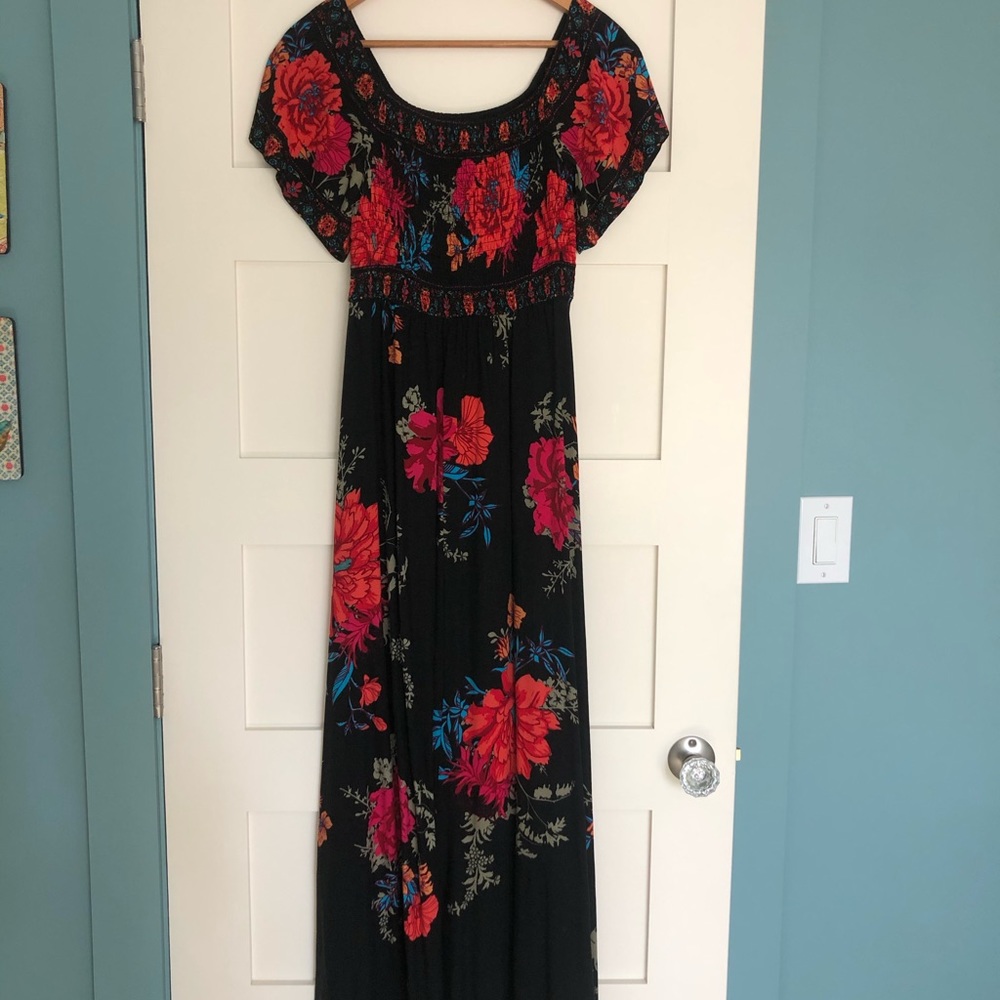 Black and Red Floral Dress